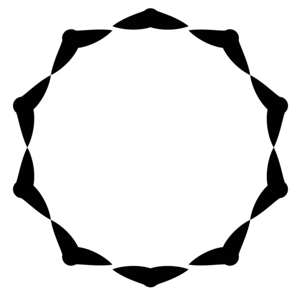 Abstrait Noir Blanc Circulaire Cercle Mandala Motif Clip Art Élément — Image vectorielle