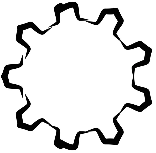 Astratto Circolare Bianco Nero Cerchio Mandala Motivo Clip Art Elemento — Vettoriale Stock