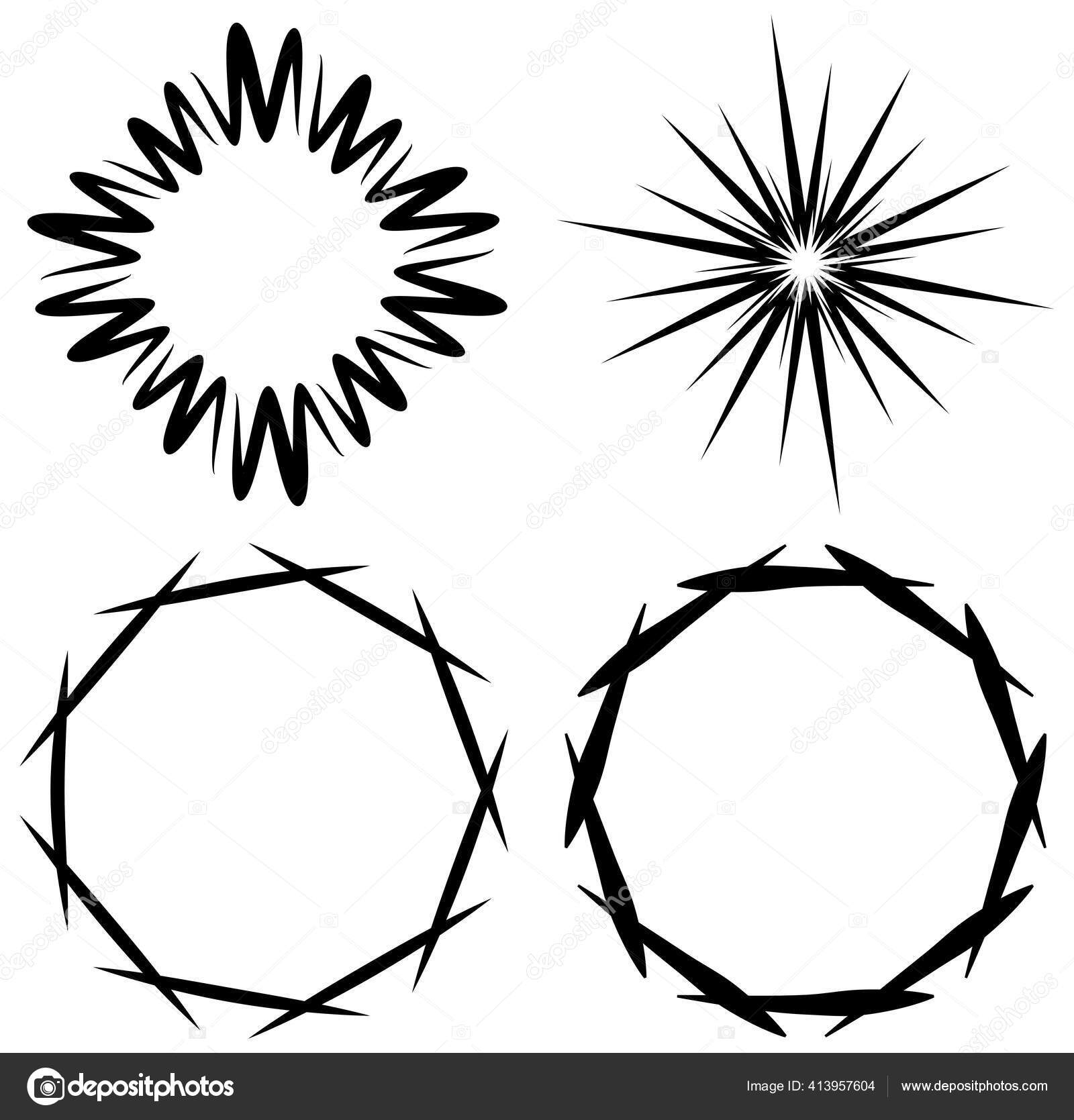 Abstract Black White Circular Concentric Radial Contour Outline