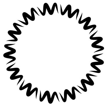 Soyut siyah-beyaz dairesel, daire şeklinde, mandala-motif klip-sanat, tasarım elementi. Radikal, yayıcı, eşmerkezli mandala, motif tasarım elementi. Geometrik dairesel dekorasyon, süsleme vektörü çizimi