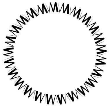 Soyut siyah-beyaz dairesel, daire şeklinde, mandala-motif klip-sanat, tasarım elementi. Radikal, yayıcı, eşmerkezli mandala, motif tasarım elementi. Geometrik dairesel dekorasyon, süsleme vektörü çizimi