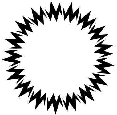 Soyut siyah-beyaz dairesel, daire şeklinde, mandala-motif klip-sanat, tasarım elementi. Radikal, yayıcı, eşmerkezli mandala, motif tasarım elementi. Geometrik dairesel dekorasyon, süsleme vektörü çizimi