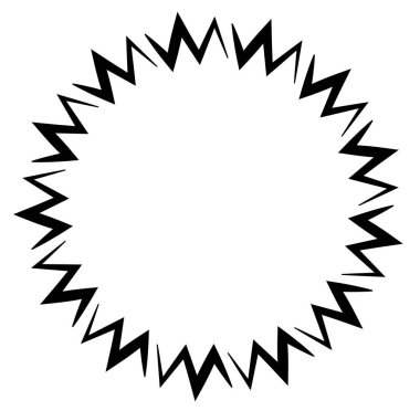 Soyut siyah-beyaz dairesel, daire şeklinde, mandala-motif klip-sanat, tasarım elementi. Radikal, yayıcı, eşmerkezli mandala, motif tasarım elementi. Geometrik dairesel dekorasyon, süsleme vektörü çizimi