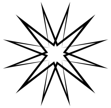 Soyut siyah-beyaz dairesel, daire şeklinde, mandala-motif klip-sanat, tasarım elementi. Radikal, yayıcı, eşmerkezli mandala, motif tasarım elementi. Geometrik dairesel dekorasyon, süsleme vektörü çizimi