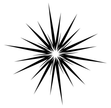 Soyut siyah-beyaz dairesel, daire şeklinde, mandala-motif klip-sanat, tasarım elementi. Radikal, yayıcı, eşmerkezli mandala, motif tasarım elementi. Geometrik dairesel dekorasyon, süsleme vektörü çizimi