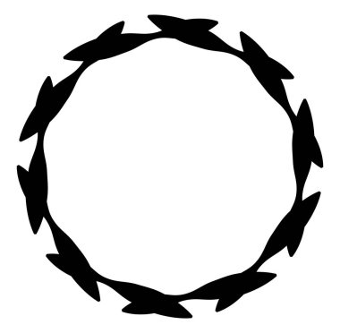 Soyut siyah-beyaz dairesel, daire şeklinde, mandala-motif klip-sanat, tasarım elementi. Radikal, yayıcı, eşmerkezli mandala, motif tasarım elementi. Geometrik dairesel dekorasyon, süsleme vektörü çizimi