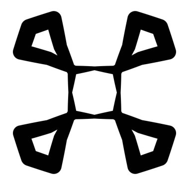 Soyut siyah-beyaz dairesel, daire şeklinde, mandala-motif klip-sanat, tasarım elementi. Radikal, yayıcı, eşmerkezli mandala, motif tasarım elementi. Geometrik dairesel dekorasyon, süsleme vektörü çizimi