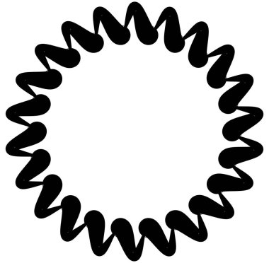 Soyut siyah-beyaz dairesel, daire şeklinde, mandala-motif klip-sanat, tasarım elementi. Radikal, yayıcı, eşmerkezli mandala, motif tasarım elementi. Geometrik dairesel dekorasyon, süsleme vektörü çizimi