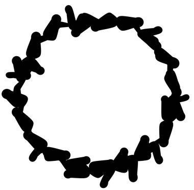 Soyut siyah-beyaz dairesel, daire şeklinde, mandala-motif klip-sanat, tasarım elementi. Radikal, yayıcı, eşmerkezli mandala, motif tasarım elementi. Geometrik dairesel dekorasyon, süsleme vektörü çizimi