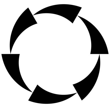 Soyut siyah-beyaz dairesel, daire şeklinde, mandala-motif klip-sanat, tasarım elementi. Radikal, yayıcı, eşmerkezli mandala, motif tasarım elementi. Geometrik dairesel dekorasyon, süsleme vektörü çizimi