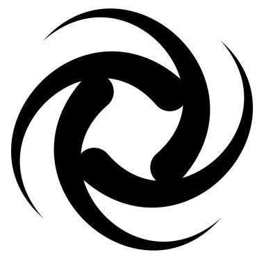 Soyut siyah-beyaz dairesel, daire şeklinde, mandala-motif klip-sanat, tasarım elementi. Radikal, yayıcı, eşmerkezli mandala, motif tasarım elementi. Geometrik dairesel dekorasyon, süsleme vektörü çizimi