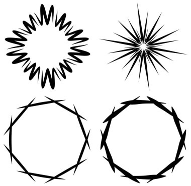 soyut siyah ve beyaz dairesel, eşmerkezli ve radyal hat, ana hatlı mandala, motif logo şekli, tasarım ögesi, klip-sanat seti