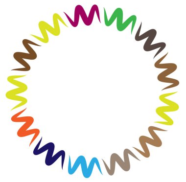 soyut renkli çok renkli dairesel, eşmerkezli ve radyal, yayılan mandala, motif klip- sanat, logo, sembol vektör çizimi