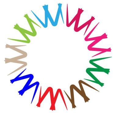 soyut renkli çok renkli dairesel, eşmerkezli ve radyal, yayılan mandala, motif klip- sanat, logo, sembol vektör çizimi