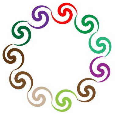 soyut renkli çok renkli dairesel, eşmerkezli ve radyal, yayılan mandala, motif klip- sanat, logo, sembol vektör çizimi