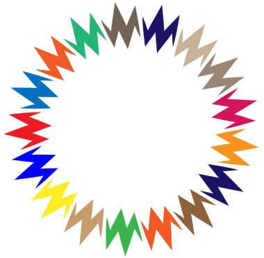 soyut renkli çok renkli dairesel, eşmerkezli ve radyal, yayılan mandala, motif klip- sanat, logo, sembol vektör çizimi