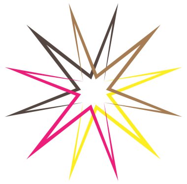 soyut renkli çok renkli dairesel, eşmerkezli ve radyal, yayılan mandala, motif klip- sanat, logo, sembol vektör çizimi