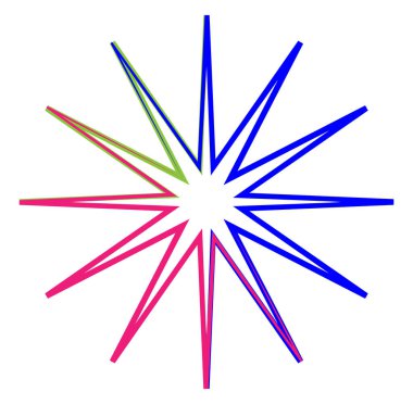 soyut renkli çok renkli dairesel, eşmerkezli ve radyal, yayılan mandala, motif klip- sanat, logo, sembol vektör çizimi