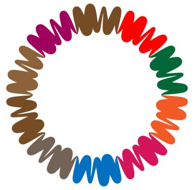 soyut renkli çok renkli dairesel, eşmerkezli ve radyal, yayılan mandala, motif klip- sanat, logo, sembol vektör çizimi