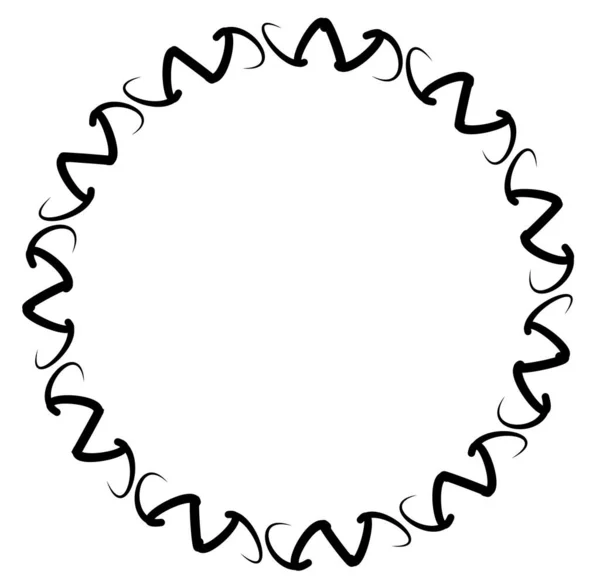 Resumen Circular Blanco Negro Círculo Mandala Motivo Clip Art Elemento — Vector de stock