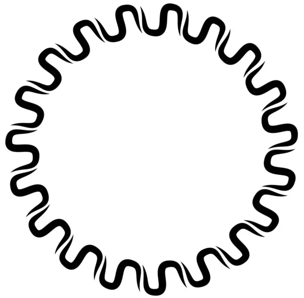 Abstrato Preto Branco Circular Círculo Mandala Motivo Clip Art Elemento —  Vetores de Stock