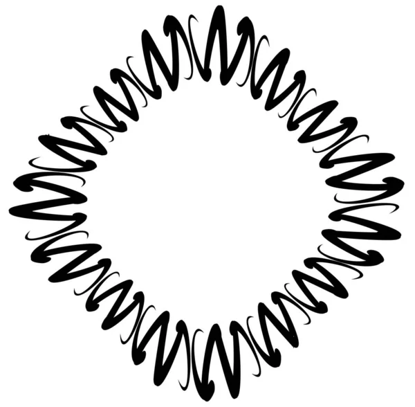 Astratto Circolare Bianco Nero Cerchio Mandala Motivo Clip Art Elemento — Vettoriale Stock