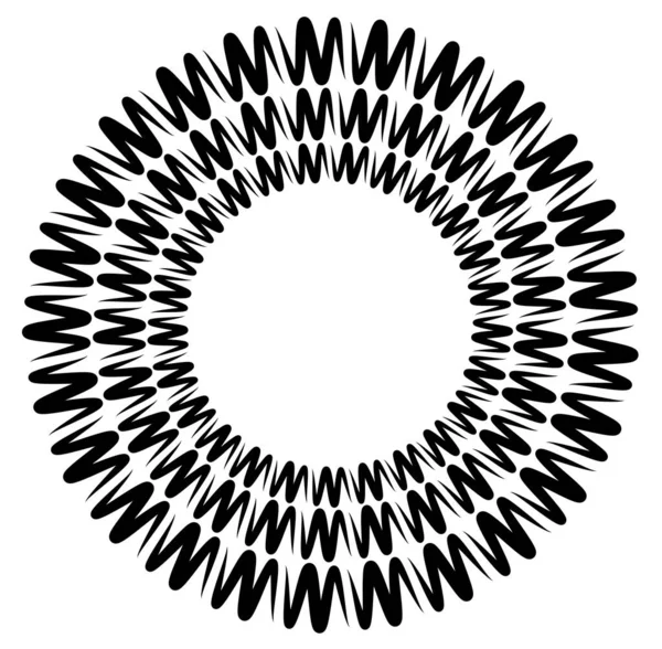 Astratto Circolare Bianco Nero Cerchio Mandala Motivo Clip Art Elemento — Vettoriale Stock