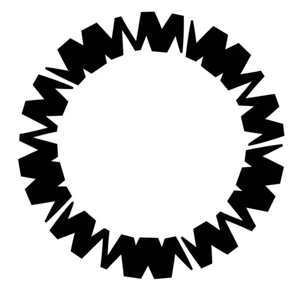 Abstrait Noir Blanc Circulaire Cercle Mandala Motif Clip Art Élément — Image vectorielle