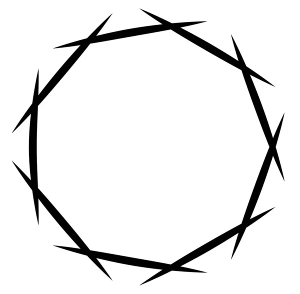 Lingkaran Hitam Putih Abstrak Lingkaran Mandala Motif Clip Art Elemen - Stok Vektor