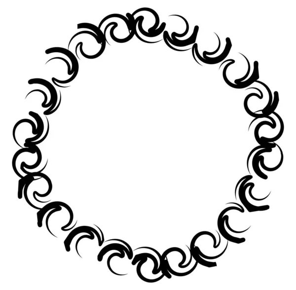 Abstrait Noir Blanc Circulaire Cercle Mandala Motif Clip Art Élément — Image vectorielle