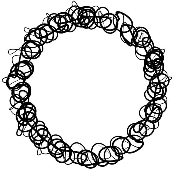 Abstrait Noir Blanc Circulaire Cercle Mandala Motif Clip Art Élément — Image vectorielle