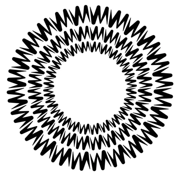 Abstrait Noir Blanc Circulaire Cercle Mandala Motif Clip Art Élément — Image vectorielle