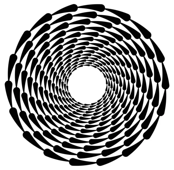 Astratto Circolare Bianco Nero Cerchio Mandala Motivo Clip Art Elemento — Vettoriale Stock