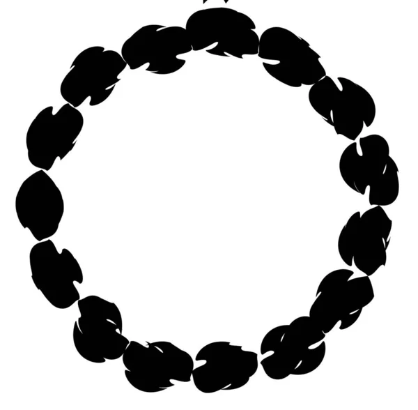 Абстрактний Чорно Білий Круглий Круговий Мандала Мотивний Кліп Арт Елемент — стоковий вектор