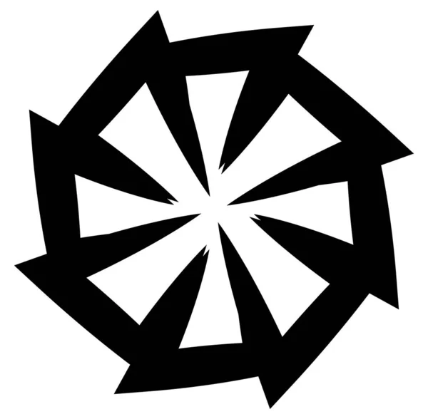 Resumen Circular Blanco Negro Círculo Mandala Motivo Clip Art Elemento — Vector de stock
