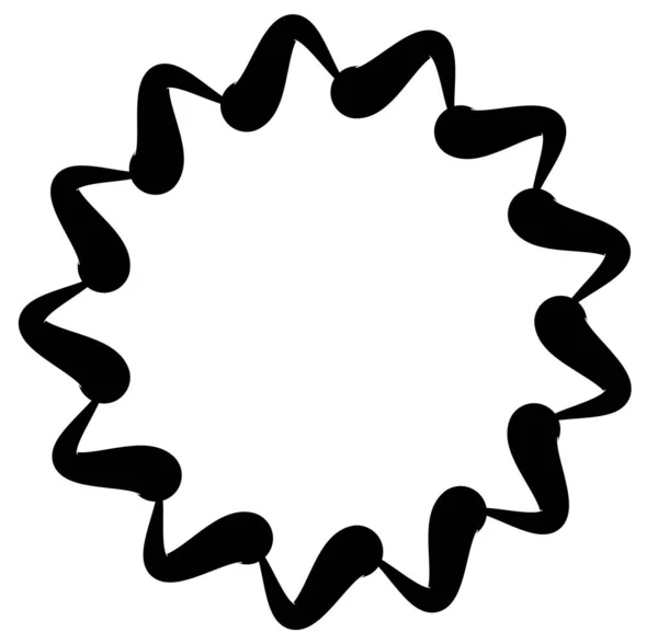 Abstrakti Mustavalkoinen Pyöreä Ympyrä Mandala Motiivi Clip Art Design Elementti — vektorikuva