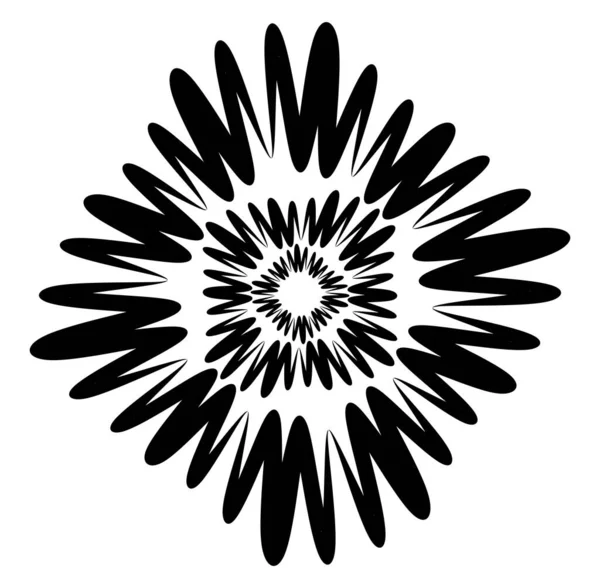 Resumen Circular Blanco Negro Círculo Mandala Motivo Clip Art Elemento — Archivo Imágenes Vectoriales