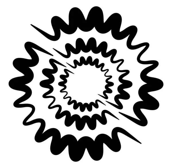 Abstrato Preto Branco Circular Círculo Mandala Motivo Clip Art Elemento — Vetor de Stock