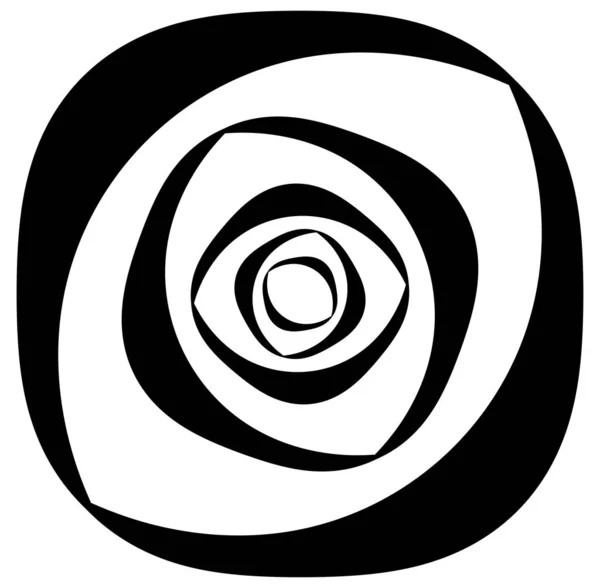要旨黒と白の円形 円曼荼羅をモチーフにしたクリップアート デザイン要素 放射状 放射状 同心円状のマンダラ モチーフデザイン要素 幾何学的な円形の装飾 装飾ベクトルイラスト — ストックベクタ