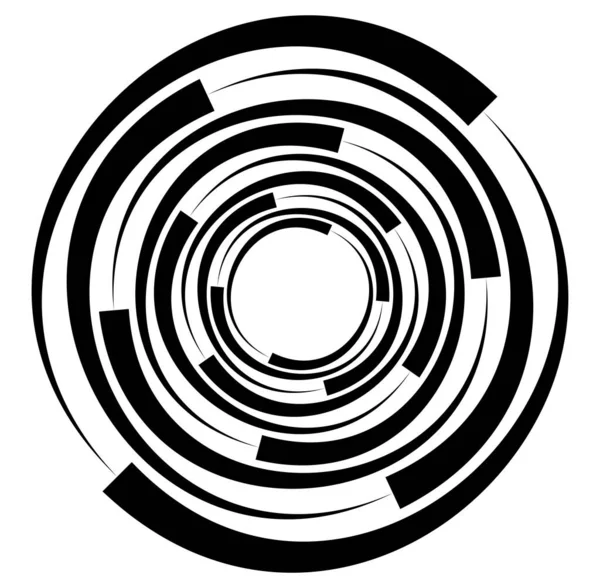 Abstrato Preto Branco Circular Círculo Mandala Motivo Clip Art Elemento — Vetor de Stock