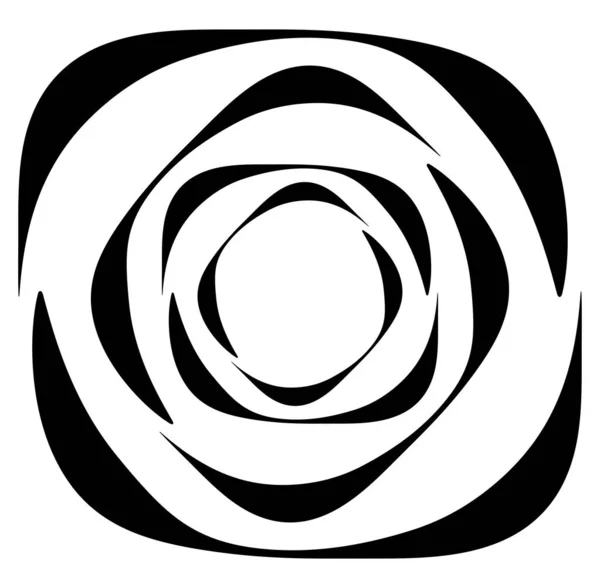 Abstract Black White Circular Circle Mandala Motif Clip Art Design — Stock Vector