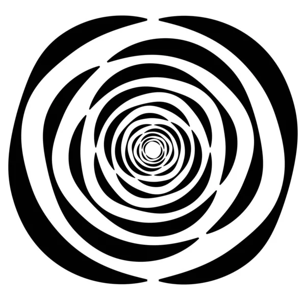 Abstrait Noir Blanc Circulaire Cercle Mandala Motif Clip Art Élément — Image vectorielle