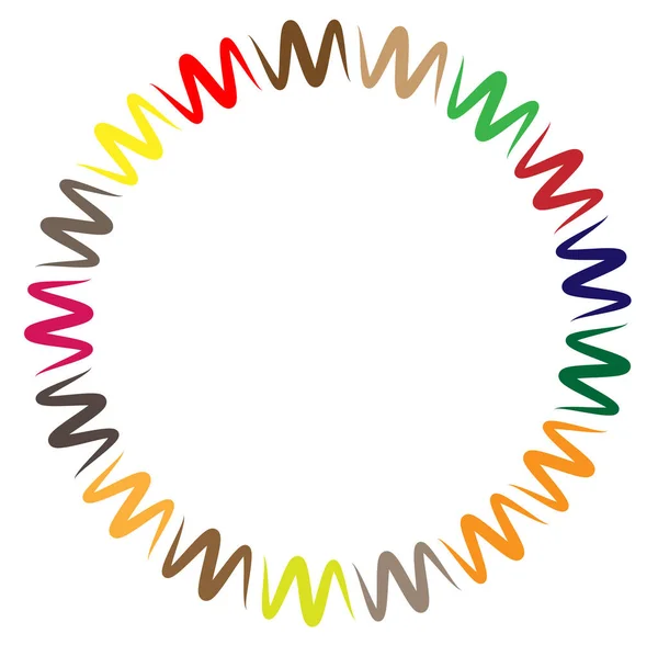 Abstrait Multicolore Coloré Circulaire Concentrique Radial Mandala Rayonnant Clip Art — Image vectorielle