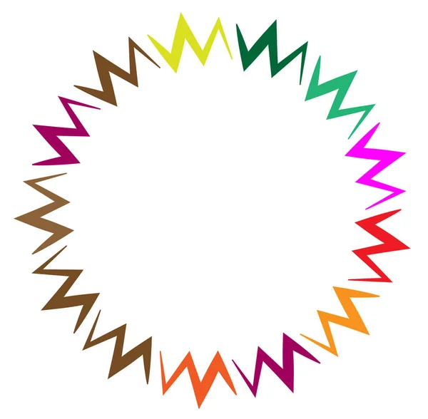 Elvont Színes Multicolor Körkörös Koncentrikus Radiális Sugárzó Mandala Motívum Clip — Stock Vector