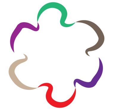 soyut renkli çok renkli dairesel, eşmerkezli ve radyal, yayılan mandala, motif klip- sanat, logo, sembol vektör çizimi