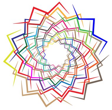 soyut renkli çok renkli dairesel, eşmerkezli ve radyal, yayılan mandala, motif klip- sanat, logo, sembol vektör çizimi