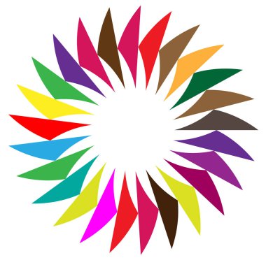 soyut renkli çok renkli dairesel, eşmerkezli ve radyal, yayılan mandala, motif klip- sanat, logo, sembol vektör çizimi