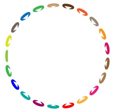 soyut renkli çok renkli dairesel, eşmerkezli ve radyal, yayılan mandala, motif klip- sanat, logo, sembol vektör çizimi