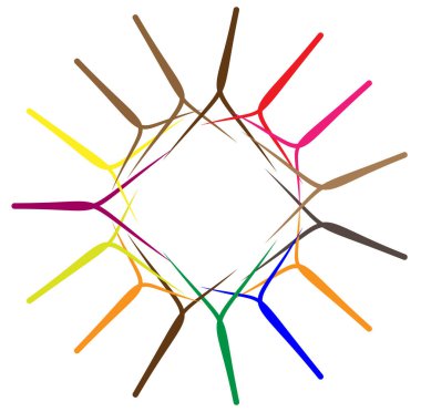 soyut renkli çok renkli dairesel, eşmerkezli ve radyal, yayılan mandala, motif klip- sanat, logo, sembol vektör çizimi