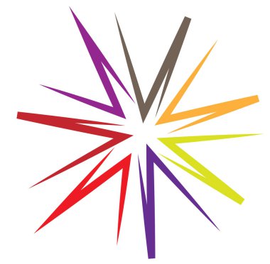 soyut renkli çok renkli dairesel, eşmerkezli ve radyal, yayılan mandala, motif klip- sanat, logo, sembol vektör çizimi